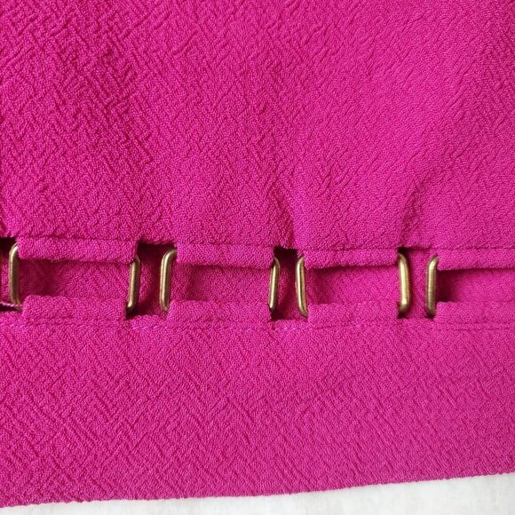 Trina Turk Halter Shift Dress Womens Size 2 Magenta Pink Back Zip Metal Detail - Picture 8 of 15